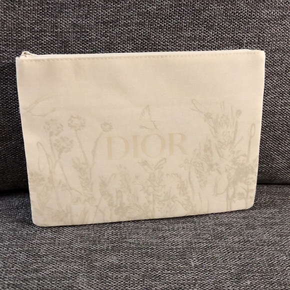 DIOR Beauty Makeup Bag Pouch Floral Flat Medium Authentic Luxury Gift - Picture 4 of 13